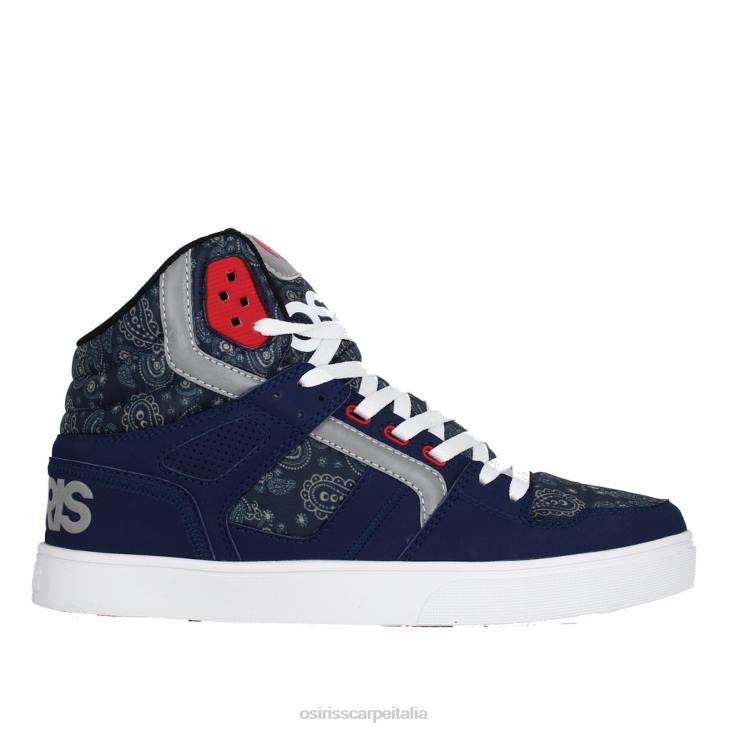 Osiris unisex clone Z8JT21 scarpa blu scuro/rosso/paisley