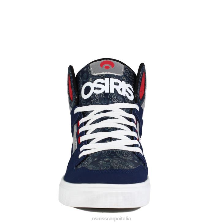 Osiris unisex clone Z8JT21 scarpa blu scuro/rosso/paisley